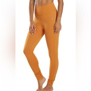 Free People Movement Ribbed Orange Leggings Sz Medium Free Throw Legging